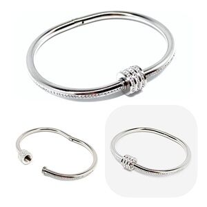 NEW Gold Plated Stainless Steel Screw Bracelet With Cubic Zirconia Gemstones